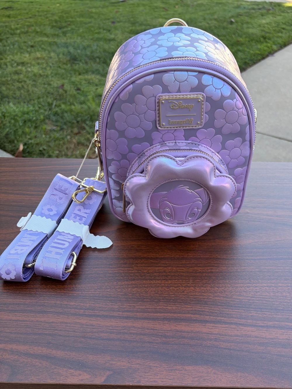 Loungefly Disney Bambi Iridescent Convertible Mini Backpack Crossbody NWT
